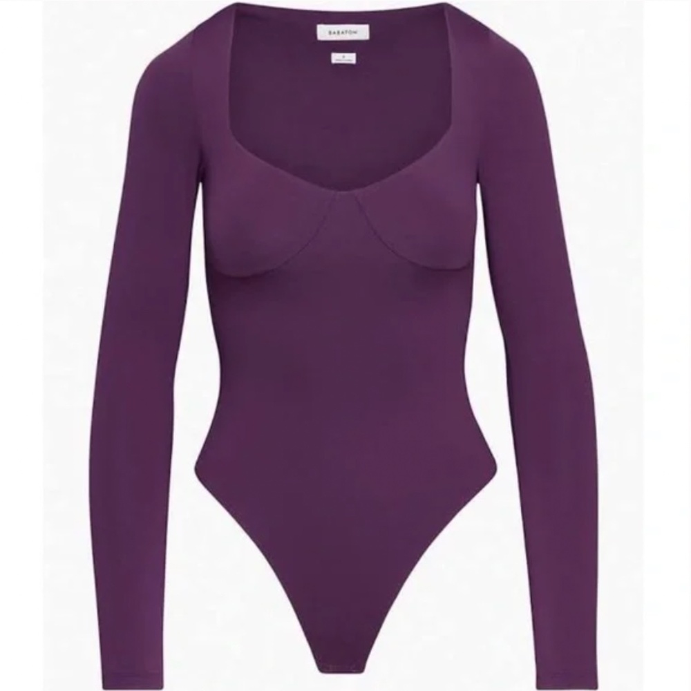 Aritzia Babaton Contour Lange Bodysuit in Dewberry Purple